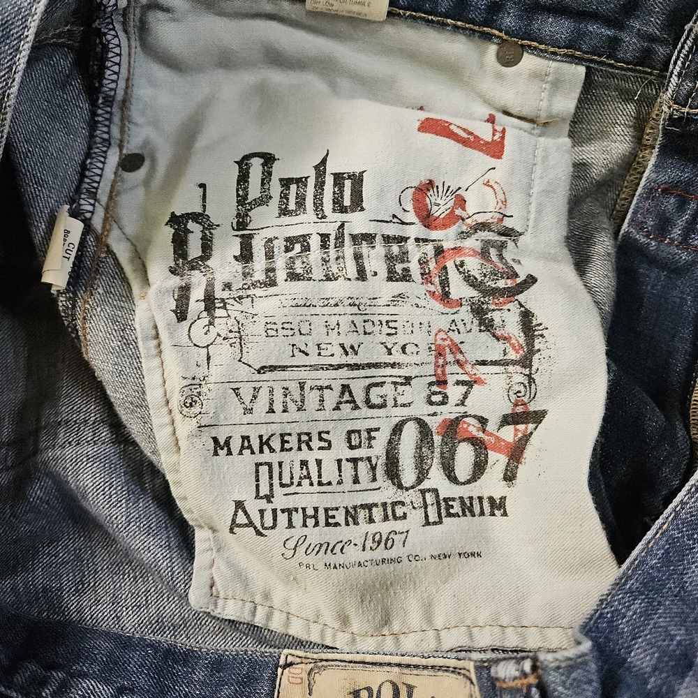 Polo Ralph Lauren Mens Straight Leg Distressed Medium Wash Denim Jeans 36x30 - Picture 11 of 11